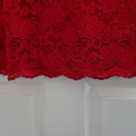 Red Lace Mini Dress - Picture 6 of 7